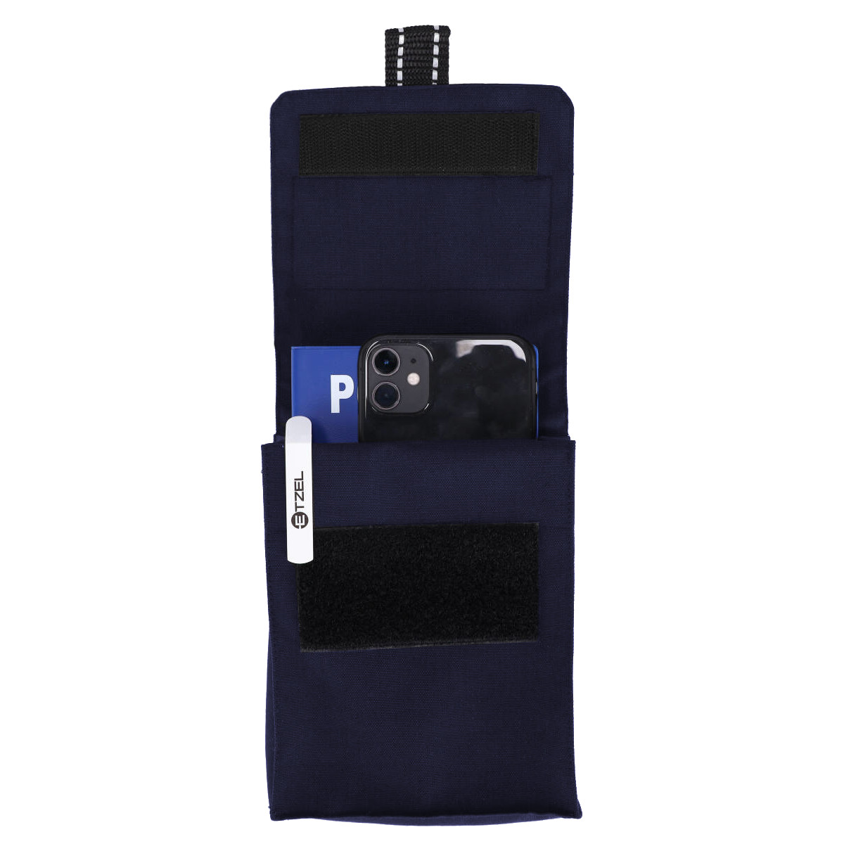 ETZEL® Multifunktionstasche für Meldeblock, dunkelblau 18 x 12,5 x 40 cm